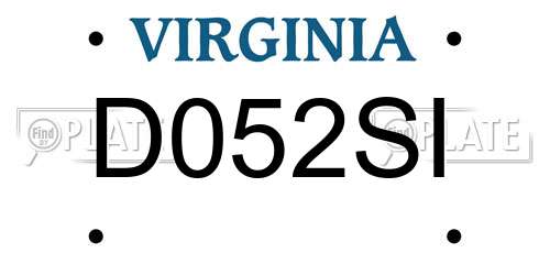 D052SI Virginia License Plate