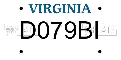 D079BI Virginia License Plate