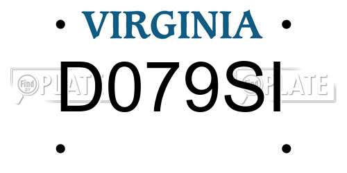 D079SI Virginia License Plate