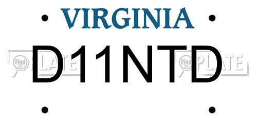 D11NTD Virginia License Plate