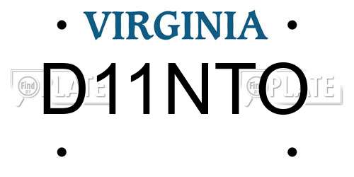 D11NTO Virginia License Plate