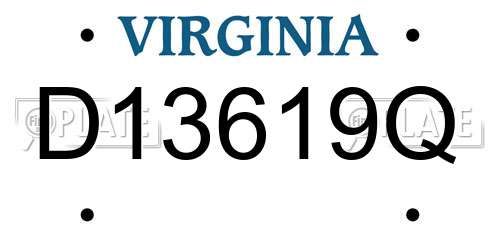 D13619Q Virginia License Plate