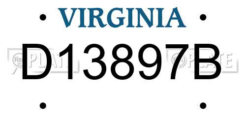 D13897B Virginia License Plate