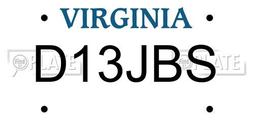 D13JBS Virginia License Plate