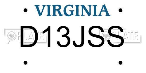 D13JSS Virginia License Plate