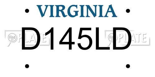 D145LD Virginia License Plate