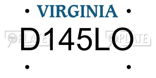 D145LO Virginia License Plate