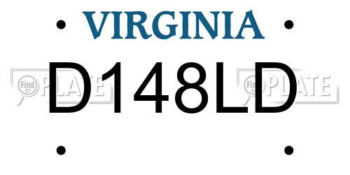 D148LD Virginia License Plate