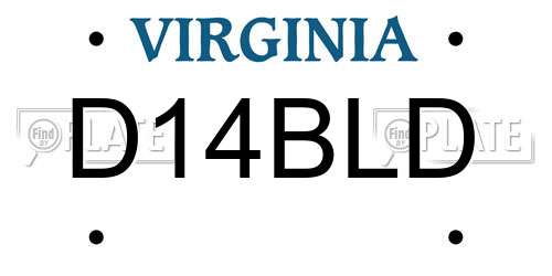 D14BLD Virginia License Plate