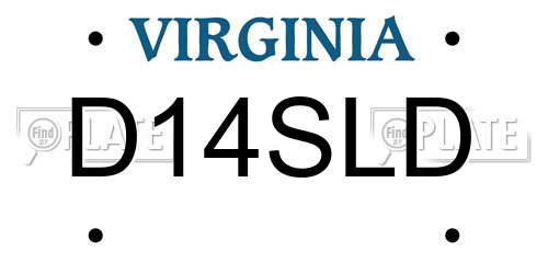 D14SLD Virginia License Plate