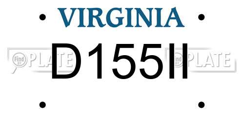 D155II Virginia License Plate