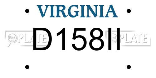 D158II Virginia License Plate