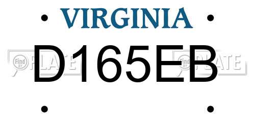 D165EB Virginia License Plate