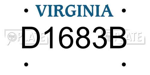 D1683B Virginia License Plate