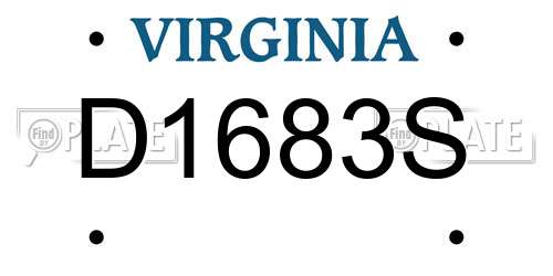 D1683S Virginia License Plate