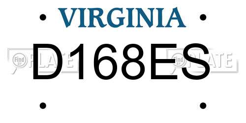 D168ES Virginia License Plate