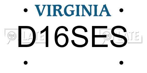 D16SES Virginia License Plate