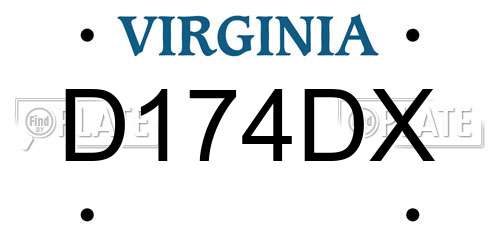 D174DX Virginia License Plate