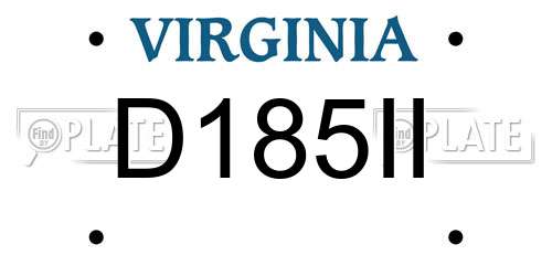 D185II Virginia License Plate