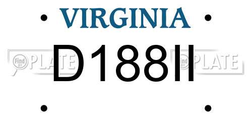 D188II Virginia License Plate