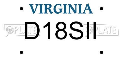 D18SII Virginia License Plate