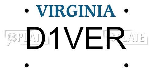 D1VER Virginia License Plate