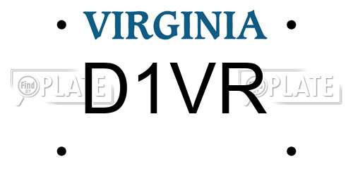 D1VR Virginia License Plate