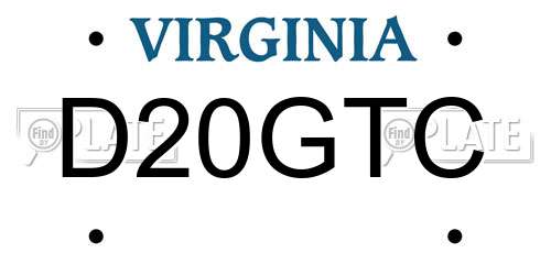 D20GTC Virginia License Plate