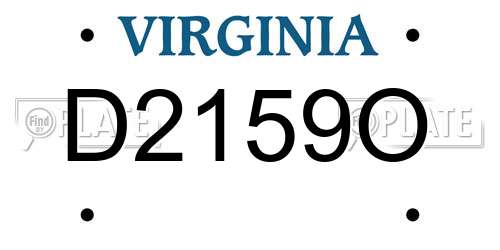 D2159O Virginia License Plate