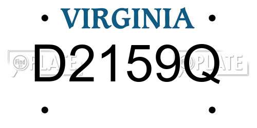 D2159Q Virginia License Plate