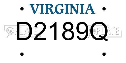 D2189Q Virginia License Plate