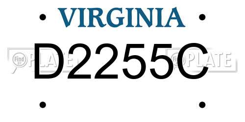 D2255C Virginia License Plate