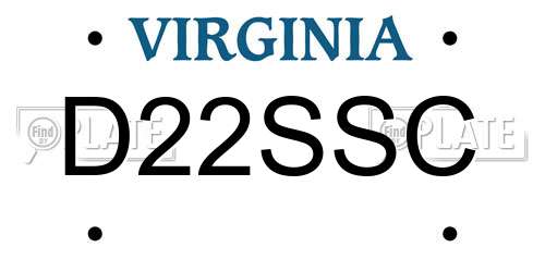 D22SSC Virginia License Plate