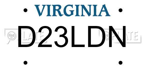 D23LDN Virginia License Plate
