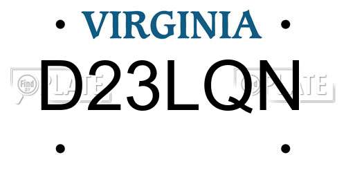 D23LQN Virginia License Plate
