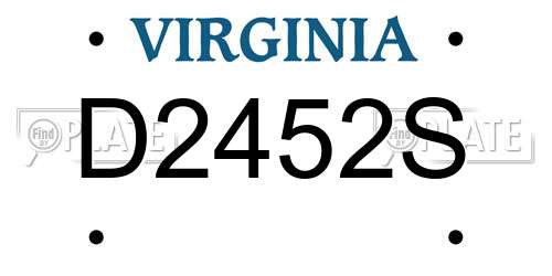 D2452S Virginia License Plate