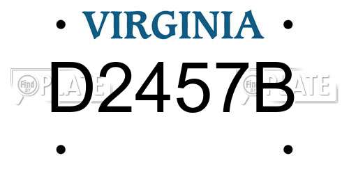 D2457B Virginia License Plate