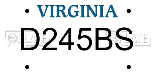 D245BS Virginia License Plate