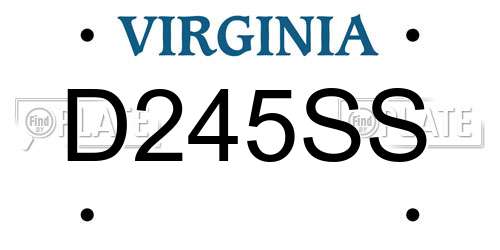 D245SS Virginia License Plate