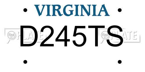 D245TS Virginia License Plate