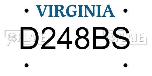 D248BS Virginia License Plate