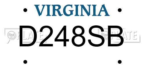 D248SB Virginia License Plate