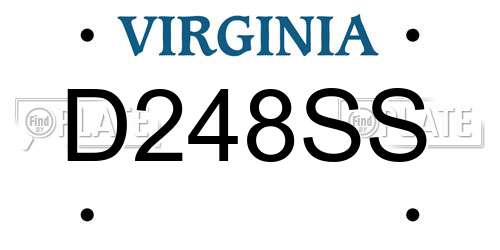D248SS Virginia License Plate