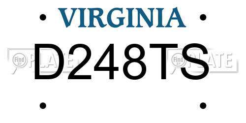 D248TS Virginia License Plate