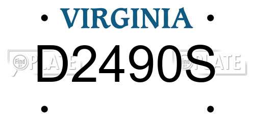 D2490S Virginia License Plate