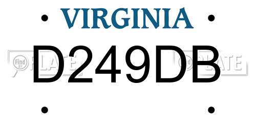 D249DB Virginia License Plate