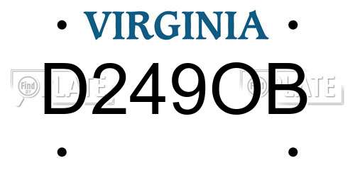 D249OB Virginia License Plate