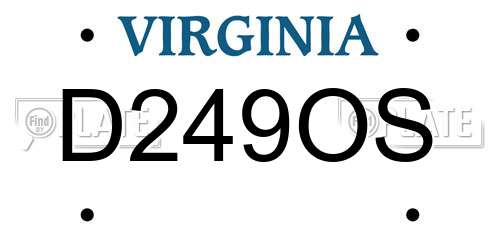 D249OS Virginia License Plate
