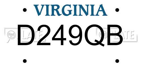 D249QB Virginia License Plate
