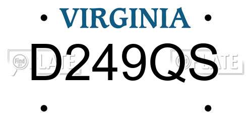 D249QS Virginia License Plate